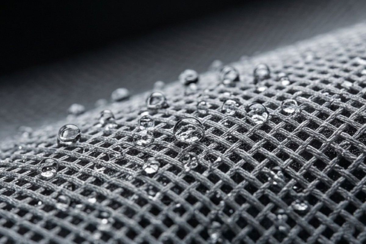 Close-up of technical performance fabric texture